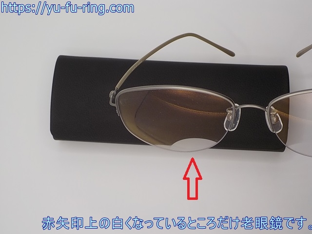 赤矢印上の白くなっているところだけ老眼鏡です。